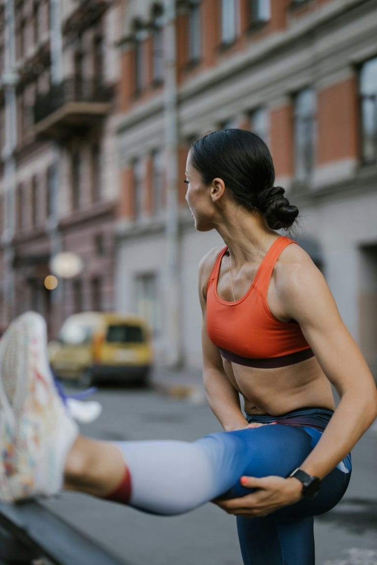 Person exercising to build physical resilience and improve mental health.