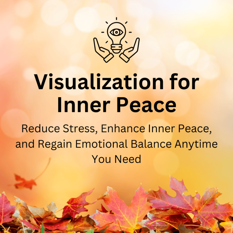 Person visualizing a calming mental sanctuary for inner peace and stress relief.