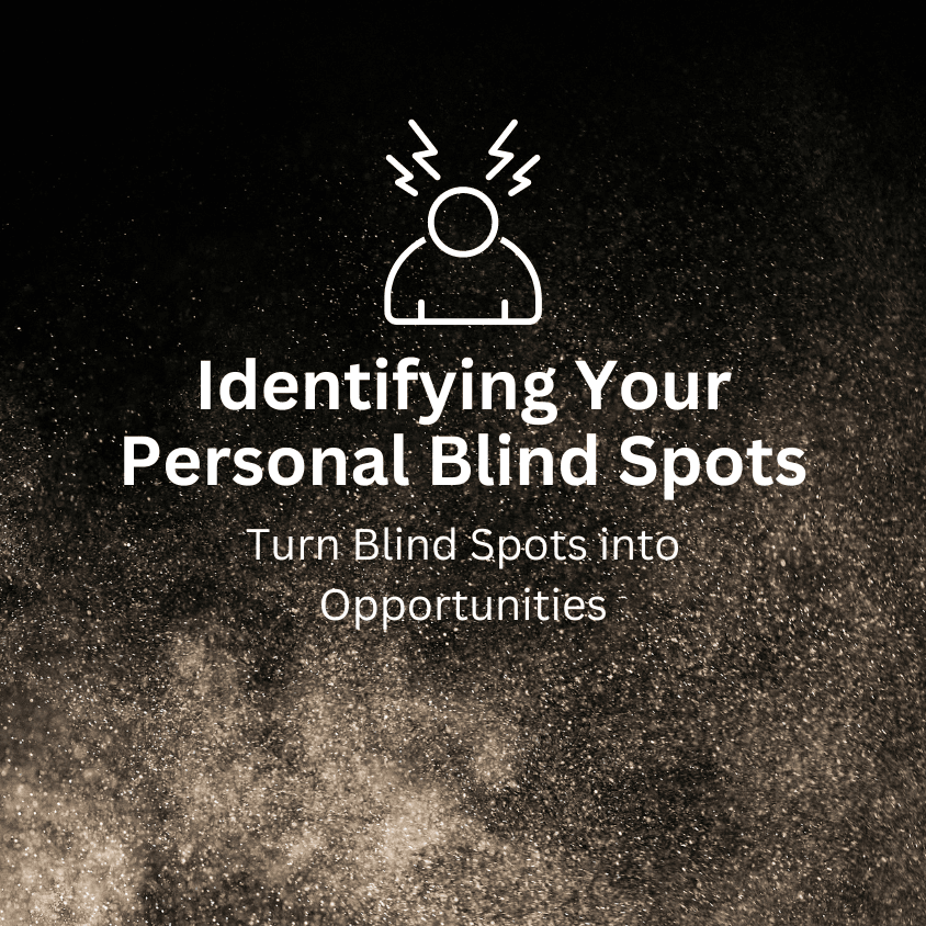 Individual reflecting on personal blind spots to enhance self-awareness and growth opportunities.