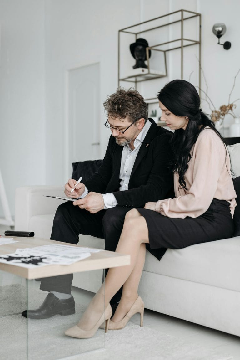 Couple discussing relationship issues in a calm setting