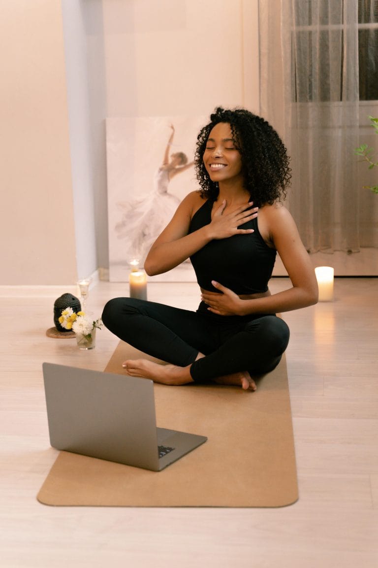 Person practicing mindfulness and emotional regulation techniques.